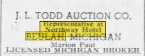 Northway Hotel (Northway Inn) - 1958 Auction Notice (newer photo)